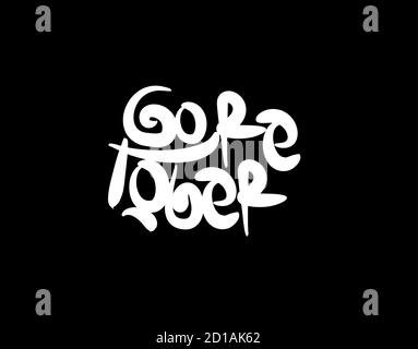goretober (october challenge) Lettering Text on black background in vector illustration Stock Vector