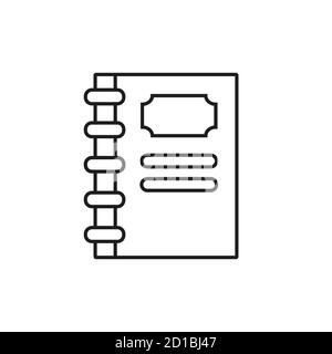 notebook icon element of school icon for mobile concept and web app. Thin line notebook icon can be used for web and mobile. Premium icon on white Stock Vector