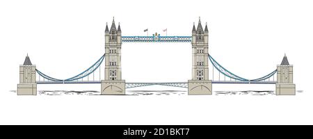 Vector illustration of Tower Bridge Stock Vector