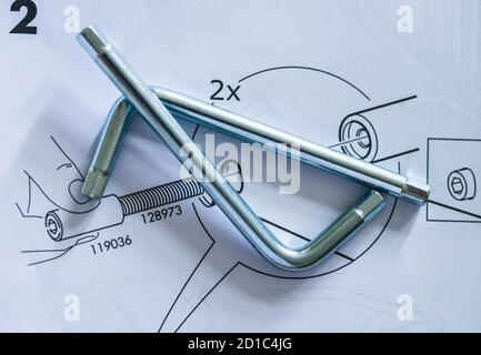 IKEA Construction instructions, IKEA Aufbauanleitung Stock Photo