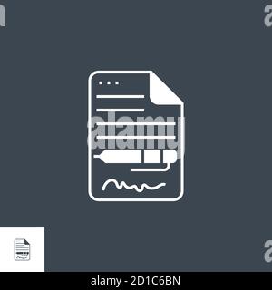 Contract related vector glyph icon. Stock Vector