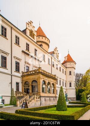 Konopiste Castle with beautiful garde. Historical meadieval chateau in central Bohemia, Czech Republic, Europe. Stock Photo