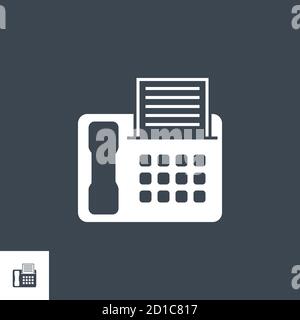 Fax related vector glyph icon. Stock Vector