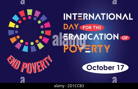 International Day for the Eradication of Poverty October 17 Banner Template Vector Illustration. Stock Vector