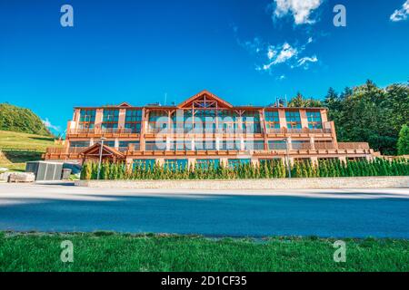 Lost place wellness spa hotel in Bavaria, Germany. Stock Photo