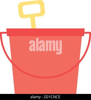 sand bucket with shovel flat style icon vector design Stock Vector