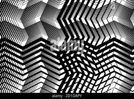 Geometric structure angular, angled lines, stripes grid, mesh and trellis, grating pattern, texture and background Stock Vector