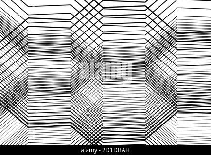 Geometric structure angular, angled lines, stripes grid, mesh and trellis, grating pattern, texture and background Stock Vector