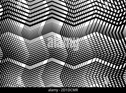 Geometric structure angular, angled lines, stripes grid, mesh and trellis, grating pattern, texture and background Stock Vector