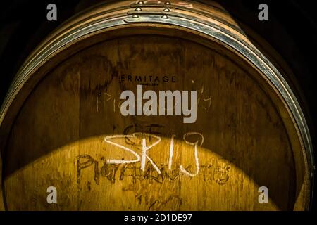 The Tenuta San Giogio prefers to work with French oak, Circolo d'Agno, Switzerland Stock Photo