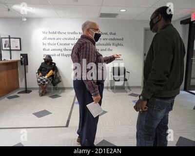 Dayton, OH, USA. 5th Oct, 2020. A new voter registers at the local board of elections. Credit: Sue Dorfman/ZUMA Wire/Alamy Live News Stock Photo