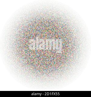 Random colorful dots halftone (half-tone) element. Dotted, circles, speckles and freckles vector illustration. Stipple-stippling design Stock Vector
