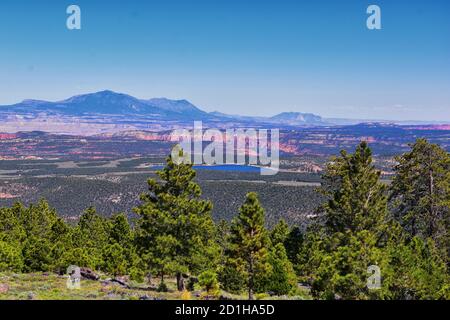 Boulder Mountain Homestead Overlook views from Scenic Byway Highway 12 near Grand Staircase-Escalante National Monument between Boulder and Torrey off Stock Photo