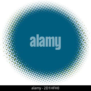 Comic ink splatter colorful halftone vector pattern,texture design element.Circles,dots, screentone illustration.Freckle, stipple-stippling and speckl Stock Vector