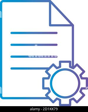 document with gear gradient style icon vector design Stock Vector