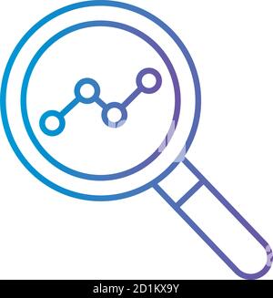 line chart gradient style icon vector design Stock Vector