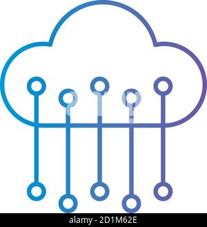 Cloud computing gradient style icon vector design Stock Vector