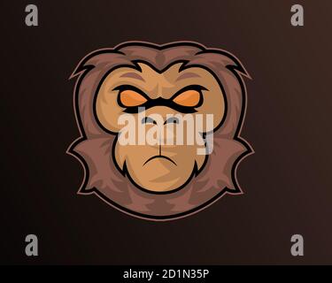 Illustration vector design of monkey eSport logo template Stock Vector