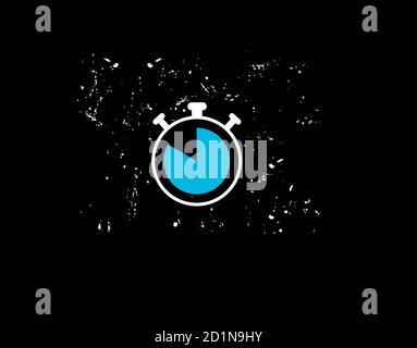Alarm Clock Flat Icon on black background in vector illustration Stock Vector