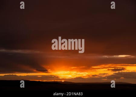Dramatic sunset over the North Wales coast at Llandudno Stock Photo