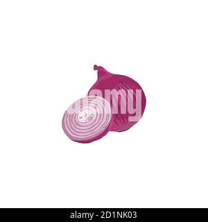 Fresh vegetable Onion isolated vector illustration Stock Vector