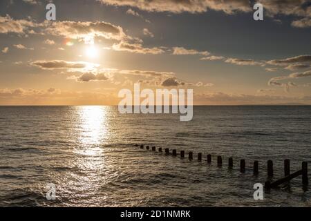 Sunset at Barmouth on the Wales coast Stock Photo