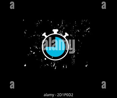 Alarm Clock Flat Icon on black background in vector illustration Stock Vector