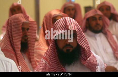 Saudi members of the Committee for the Promotion of Virtue and Prevention of Vice, or religious police, attend a training course in Riyadh September 1, 2007.  REUTERS/Ali Jarekji  (SAUDI ARABIA)