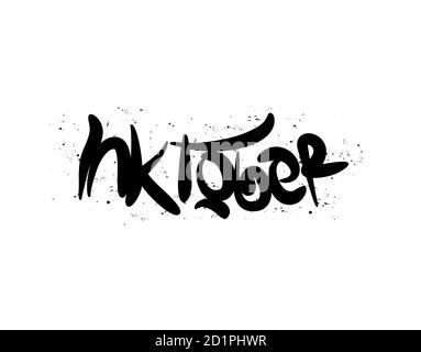 Inktober Lettering Text on white background in vector illustration Stock Vector