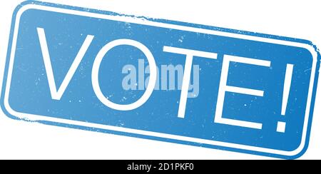 grungy blue VOTE rubber stamp isolated on white vector illustration Stock Vector