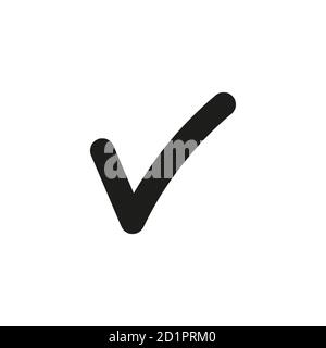 Check Icon Vector. Perfect Black pictogram illustration on white background. Stock Vector