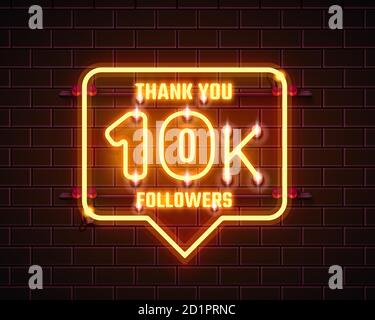 10K Followers thank you banner with frame and hearts. Template for ...