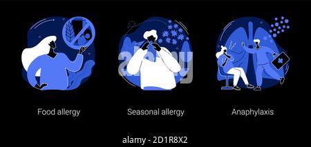 Allergic diseases abstract concept vector illustrations. Stock Vector