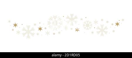 snowflakes and stars border isolated on white background vector illustration EPS10 Stock Vector