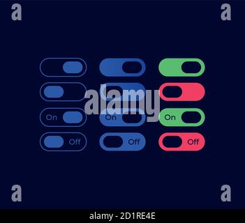 Switches UI elements kit Stock Vector