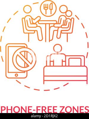 Phone-free zones concept icon Stock Vector