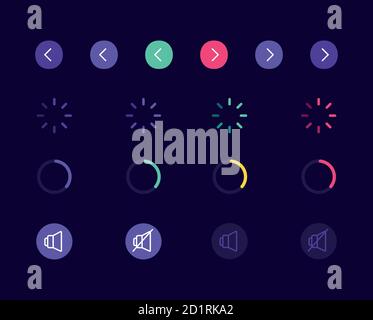 Music loading UI elements kit Stock Vector