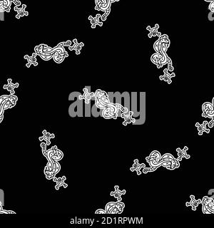 Punk rock snake and cobra monochrome lineart illustration clipart