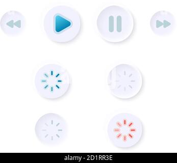 Player buttons UI elements kit Stock Vector
