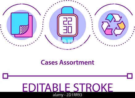 Cases assortment concept icon Stock Vector