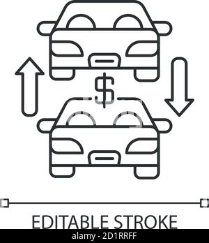 Auto trade pixel perfect linear icon Stock Vector