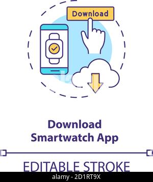 Download smartwatch app concept icon Stock Vector
