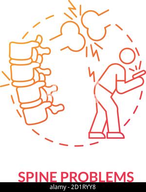 Spine problems concept icon Stock Vector