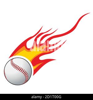 Baseball with flames vector Stock Vector