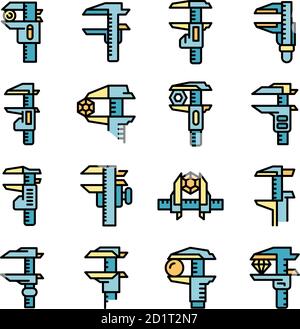 Calipers icons set vector flat Stock Vector