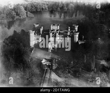 EASTNOR CASTLE, near Ledbury, Herefordshire. Aerial view of Eastnor Castle, built in 1812-20 by Robert Smirke to look like a medieval castle. Photographed in March 1921. Aerofilms Collection (see Links). Stock Photo
