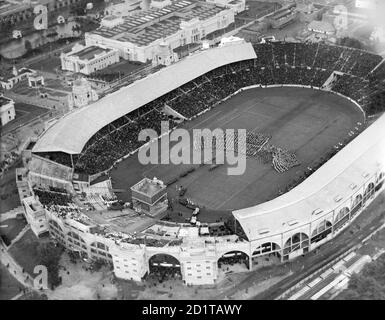 WEMBLEY STADIUM, Middlesex, London. Empire Day celebrations in 1924, part of Empire Week (24th-31st May 1924). Massed military marching bands entertained a packed house between 3 and 8.30pm.  Photographed on 25th May 1924. Aerofilms Collection (see Links). Stock Photo