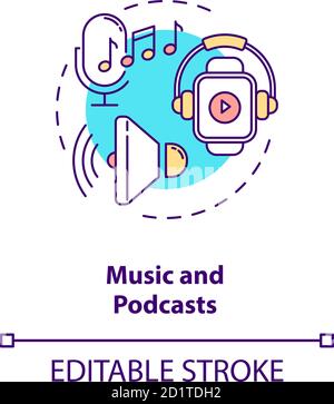 Music and podcasts concept icon Stock Vector