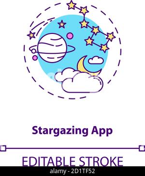 Stargazing app concept icon Stock Vector