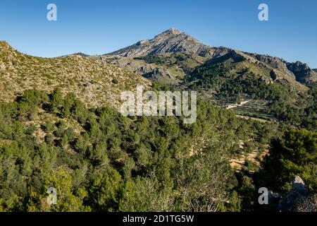 Puig de Galatzó, 1027 metros de altura,  Sierra de Tramuntana, Mallorca, Balearic Islands, Spain Stock Photo